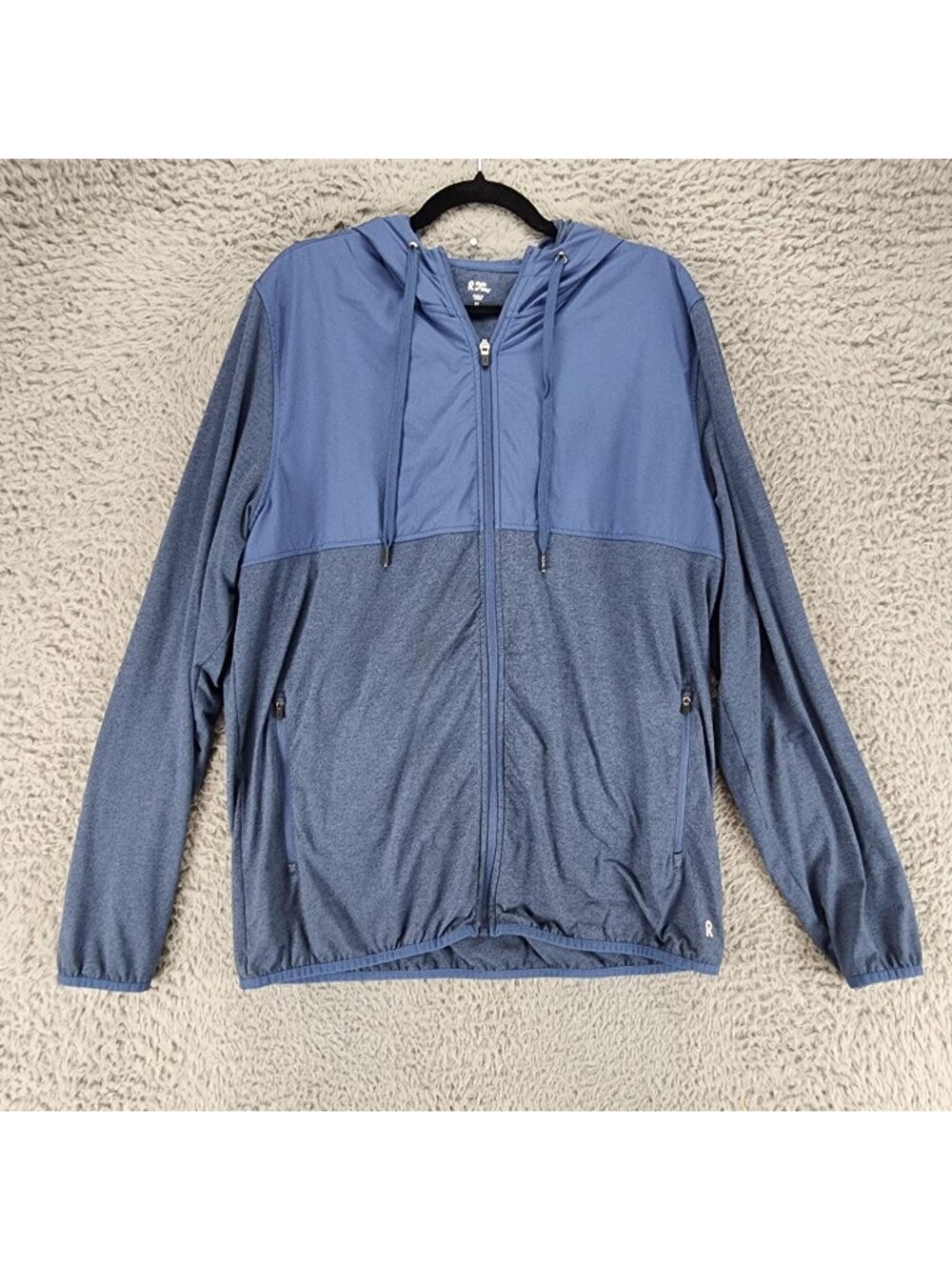 Right of Way Jacket Mens XL Blue Long Sleeve Full Zip Hoodie Sweatshirt